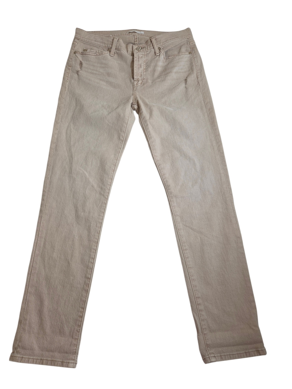 7 For All Mankind Tan Slim Straight Jeans Button Fly Size 27